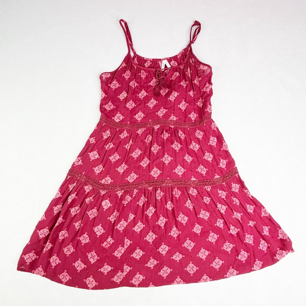 Mudd Y2K Tiered Swing Cami Ruffle Mini Dress Sz S Girly Flirty Soft Grunge Indie